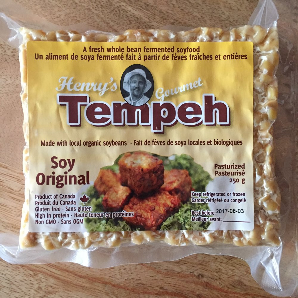 Henry's Tempeh made in Kitchener, Ontario. One of my favourite brands of raw tempeh.